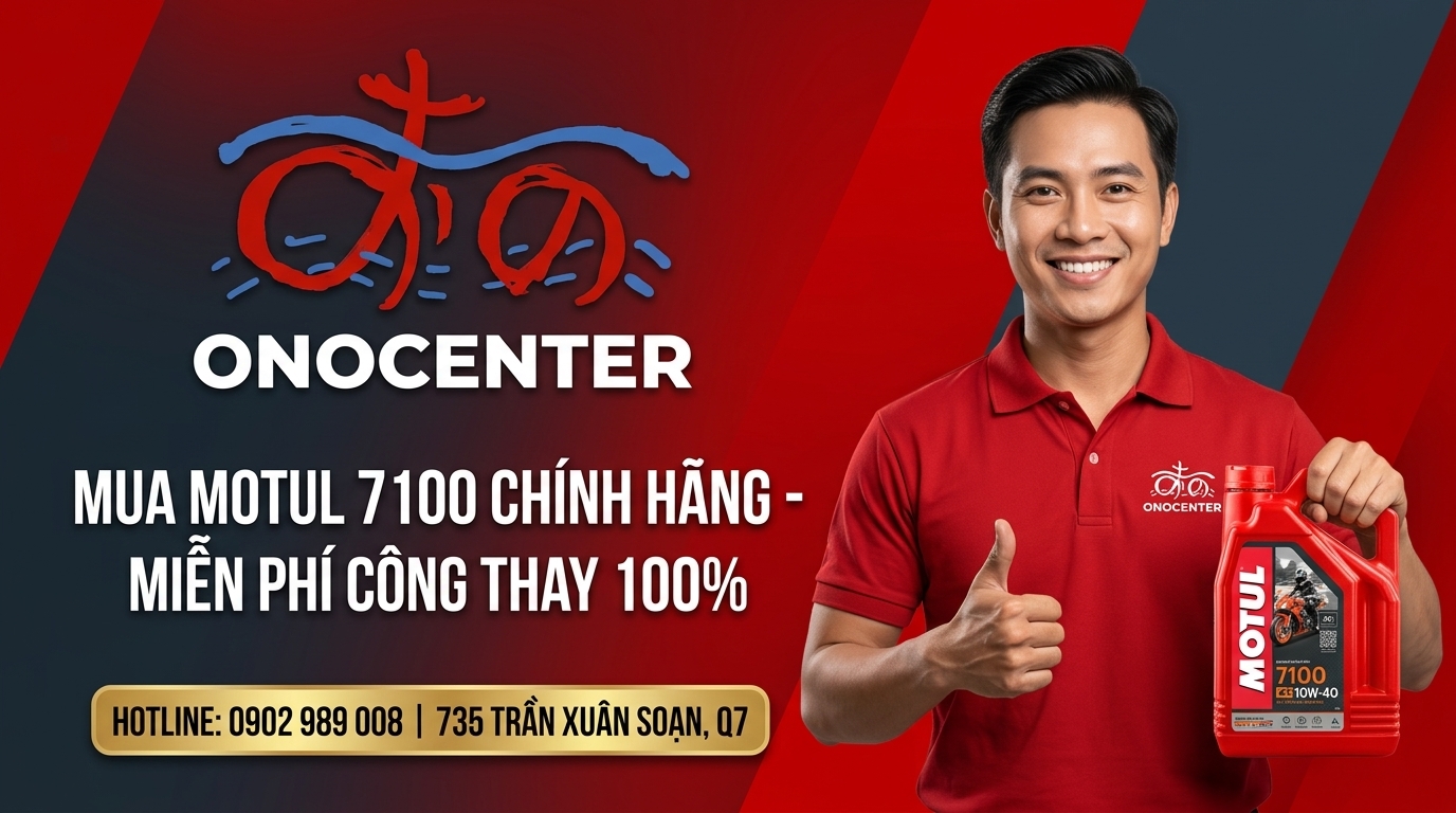 Banner mua dầu nhớt Motul 7100 chính hãng miễn phí công thay tại ONOCENTER 735 Trần Xuân Soạn Quận 7