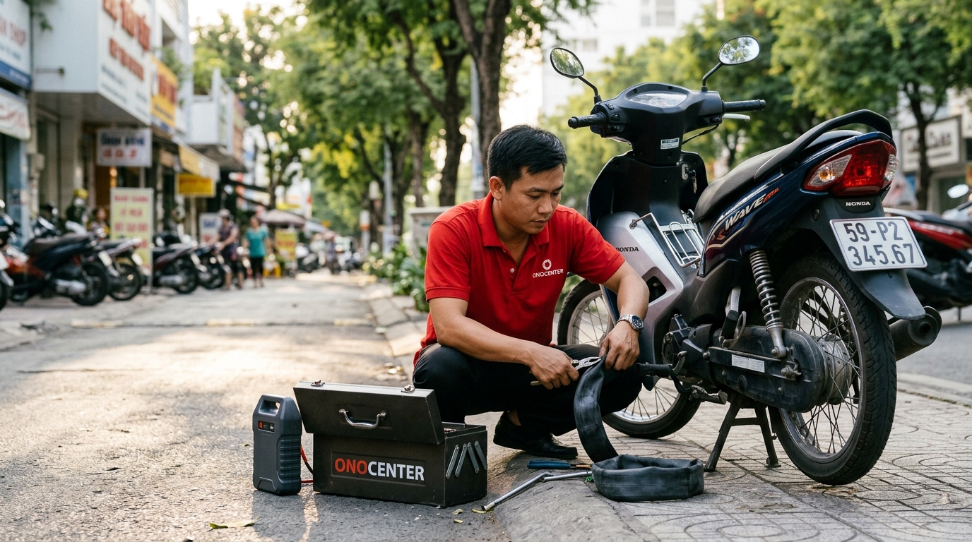 Vá Xe Lưu Động Quận 7 Có Mặt 15P, 24/7 Giá Rẻ | ONOCENTER