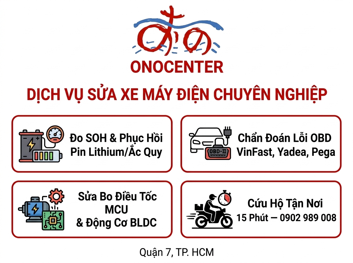 Quy trình 6 bước sửa xe máy điện chuyên nghiệp tại ONOCENTER Quận 7